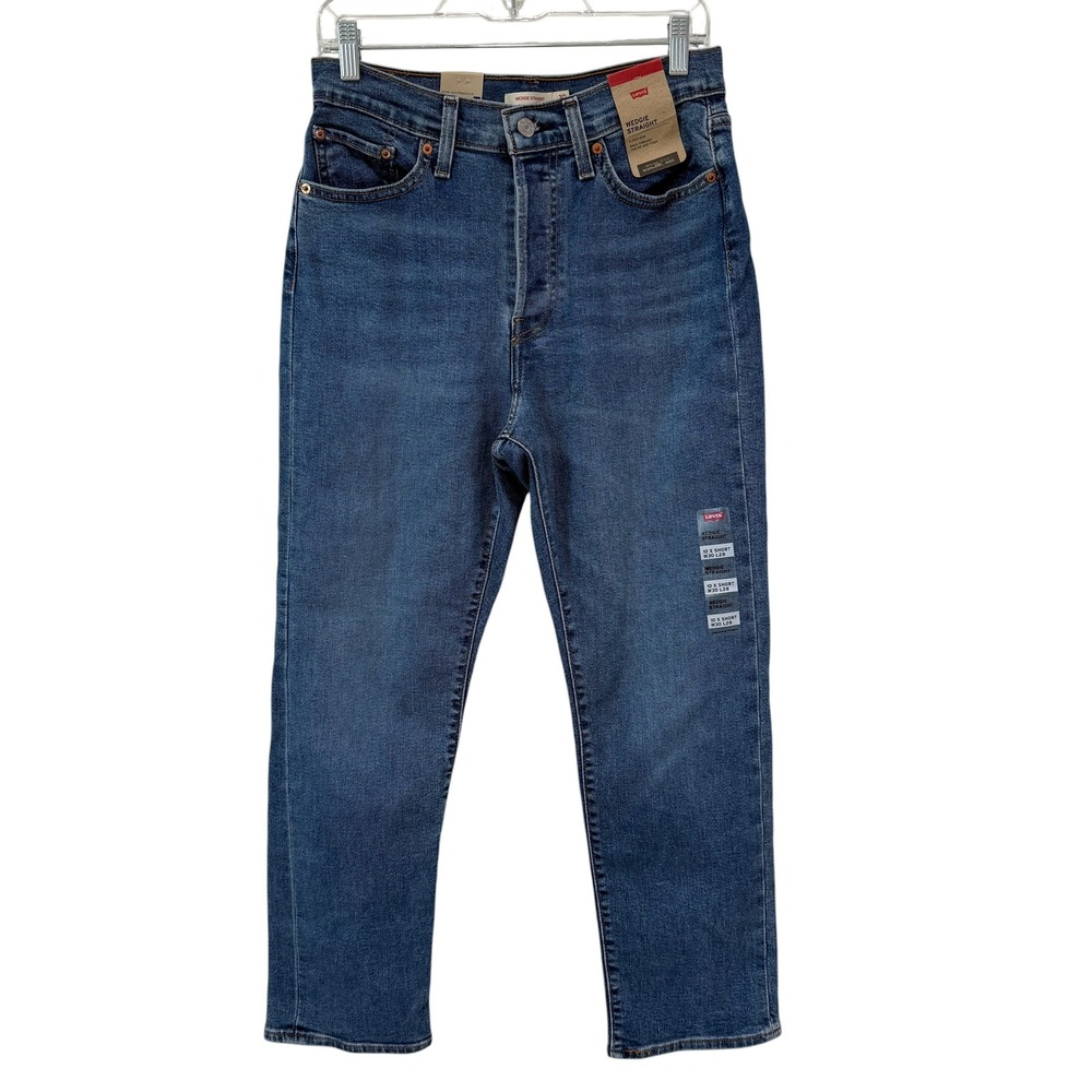 Levi's Wedgie Button Fly Straight Jeans 30/10 Short High Rise Streetwear Preppy